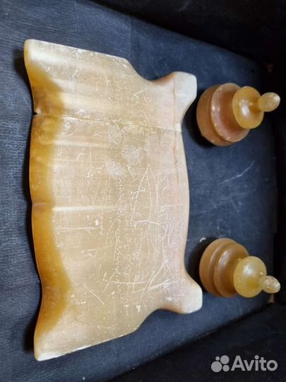 Старинная чернильница, из селенита. Была склейка п