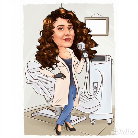 Дружеский шарж, портрет по фото (по шаблону)