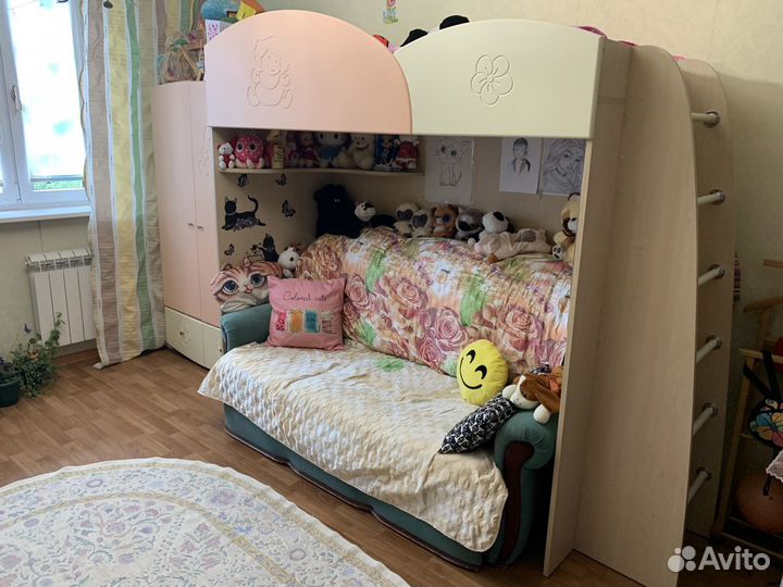 Кровать-чердак и шкаф + матрас в подарок