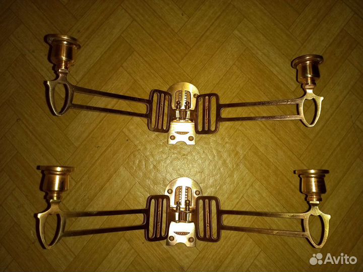 Антикварные канделябры подсвечники для пианино бро