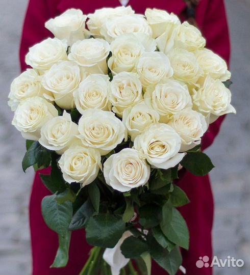 Букет 25 белых роз Цветы Иркутск