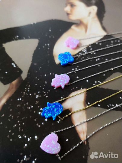 Нежные подвески с натуральным опалом