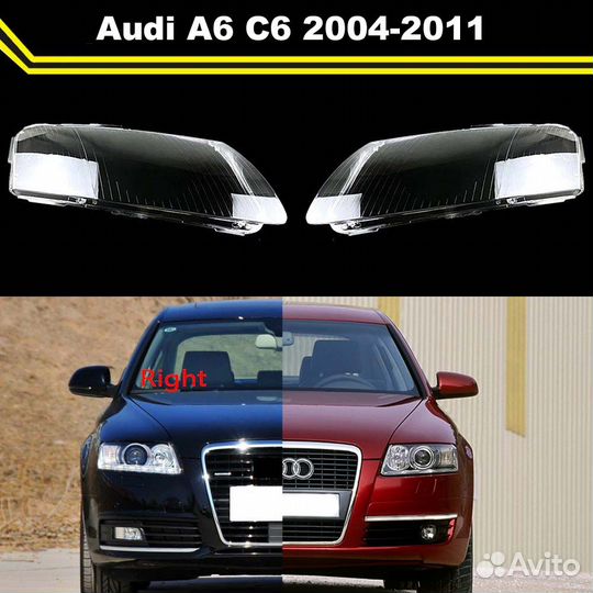 Стекло правой фары Audi A6 C6 2004-2011
