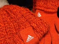 Шапка и перчатки длинные adidas оранжевый