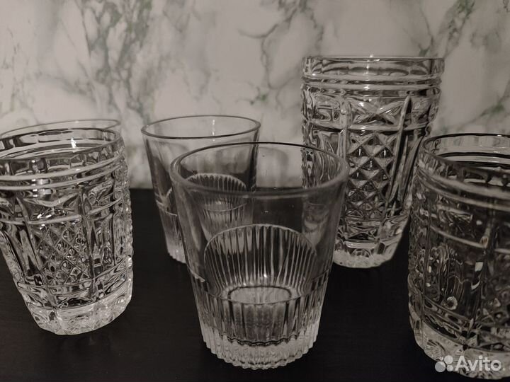 Стаканы хрустальные СССР (6 штук лотом)