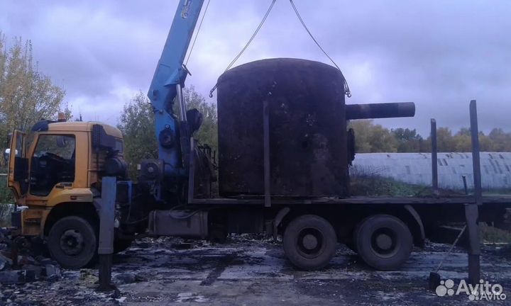 Перевозка бытовок, гаражей, вагончиков. Кран 8 т