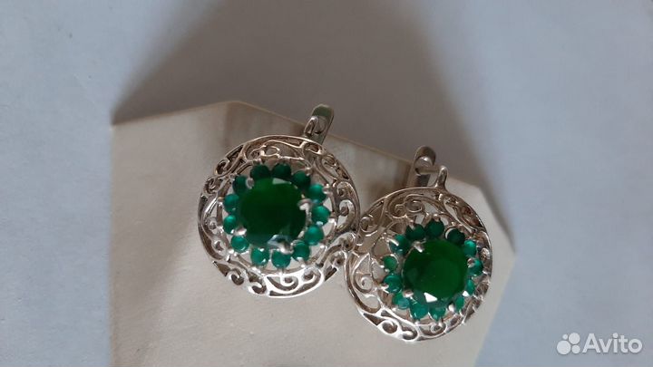 Комплекты 19.5 и 20 р.С Изумрудами(4.6 Ct) Кашмир