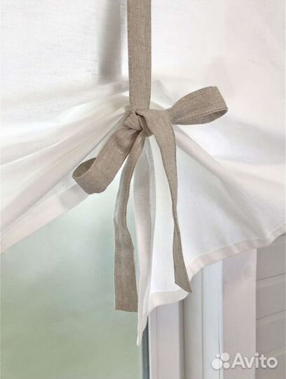 Штора льняная