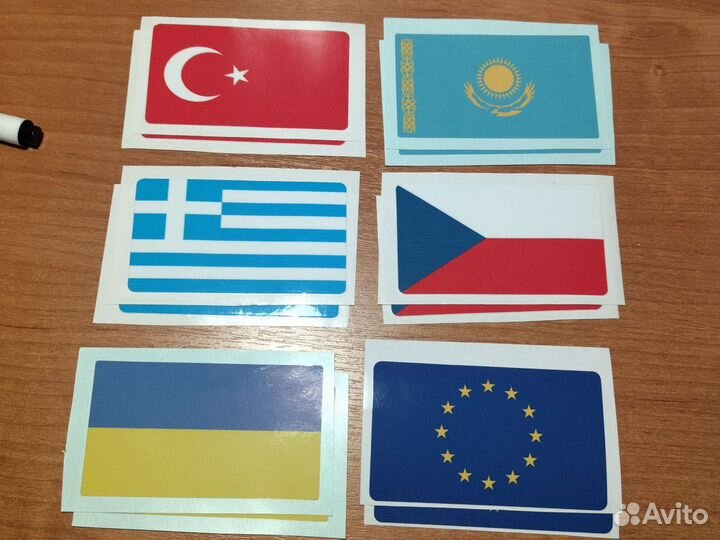 Наклейки флаги стран мира 8х5 см. Цена за 1 шт