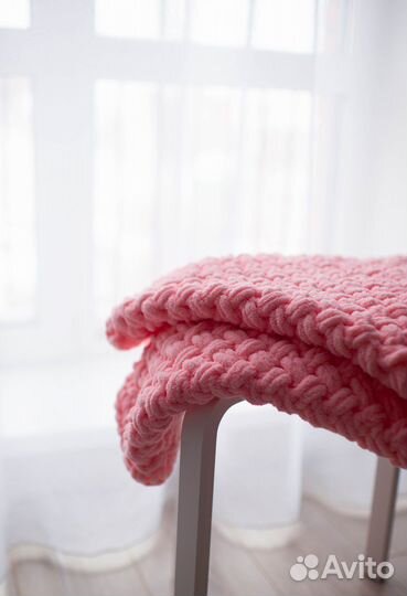 Плед детский вязаный ручная работа 80*100