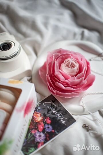 Свеча, цветок ручной работы