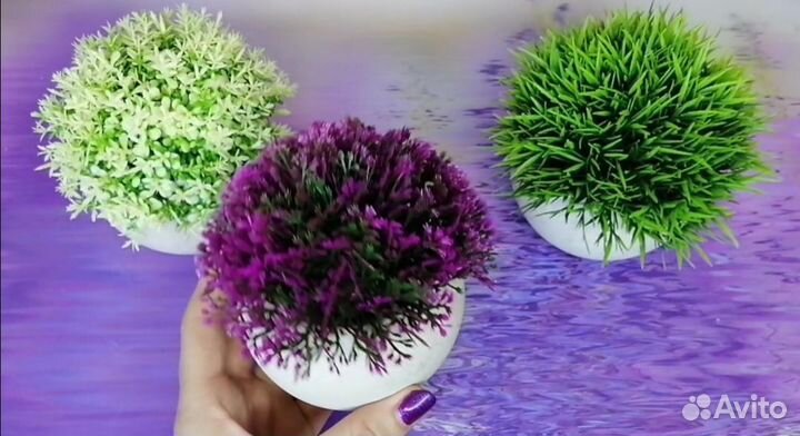 Кашпо из искусственного камня Набор 3 шт