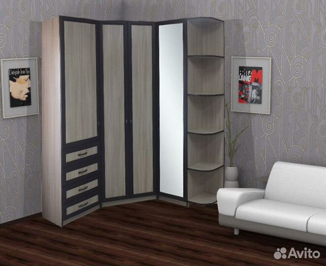 Шкаф угловой Лотос правый