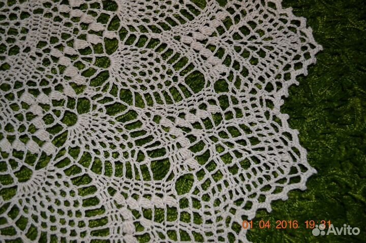 Скатерть вязаная (натуральный лён)