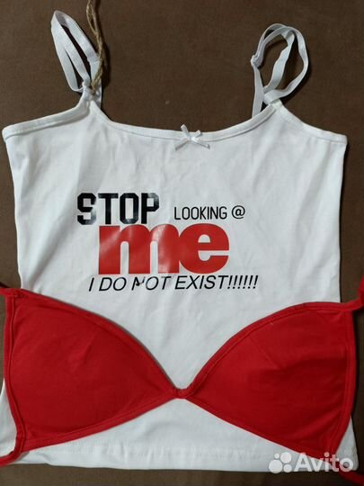 Топ y2k белый на бретелях S