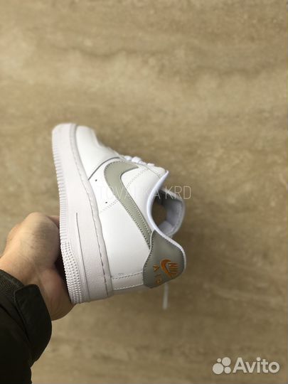 Кроссовки Nike Air Force 1 White Grey Gold