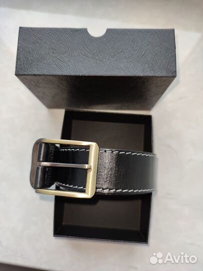 Ремень, натуральная кожа, чёрный