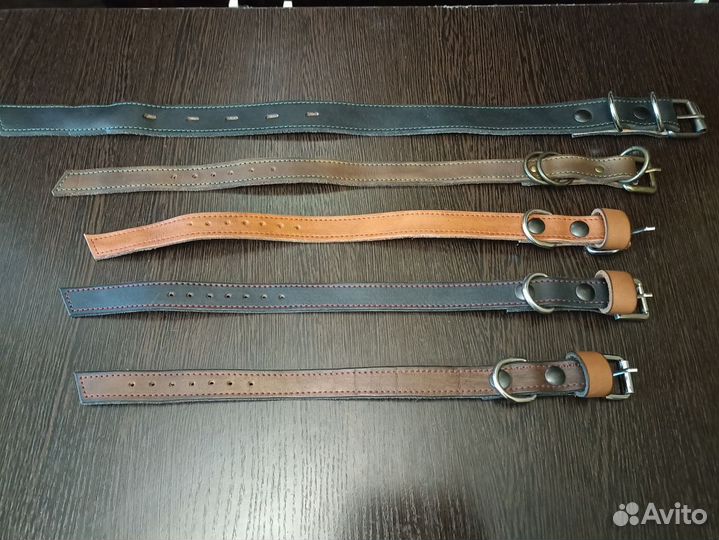 Кожаные ошейники для собак ручной работы
