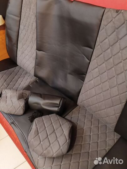 Чехлы renault megane 2 с алькантарой в ромб серый