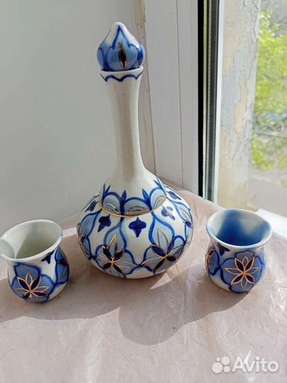 Штоф и 2 рюмки. Фарфор