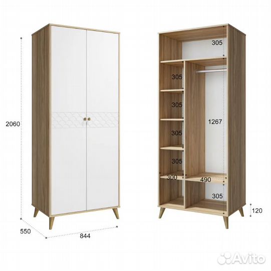 Шкаф распашной белый новый