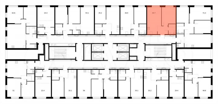 1-к. квартира, 40,7 м², 23/32 эт.