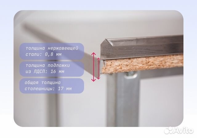 Стол производственный 100х60 с бортом