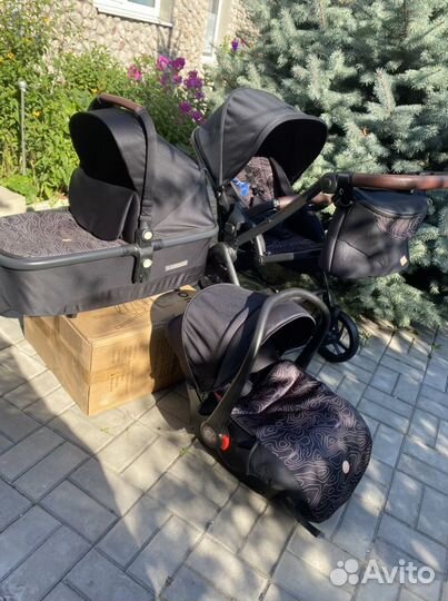 Коляска 3 в1 Люксмам к - 92 (черная )