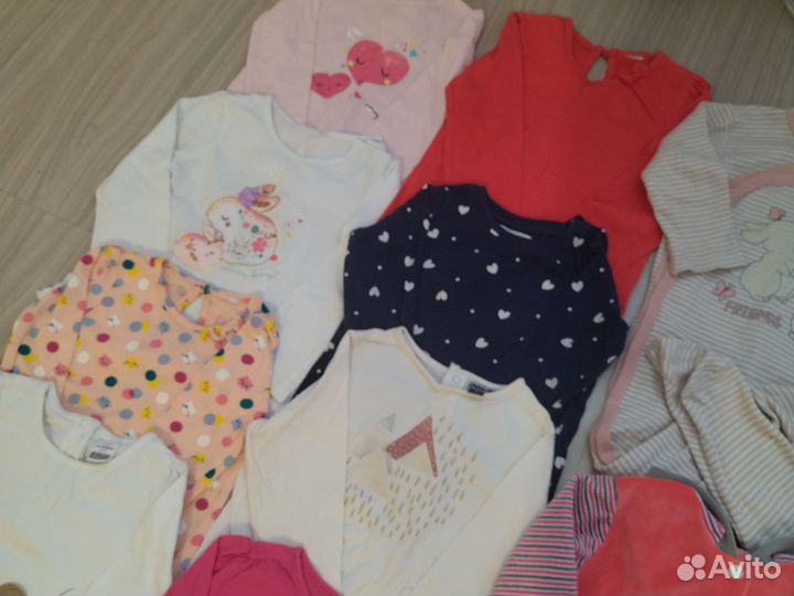 Большой пакет вещей для девочки 74 80