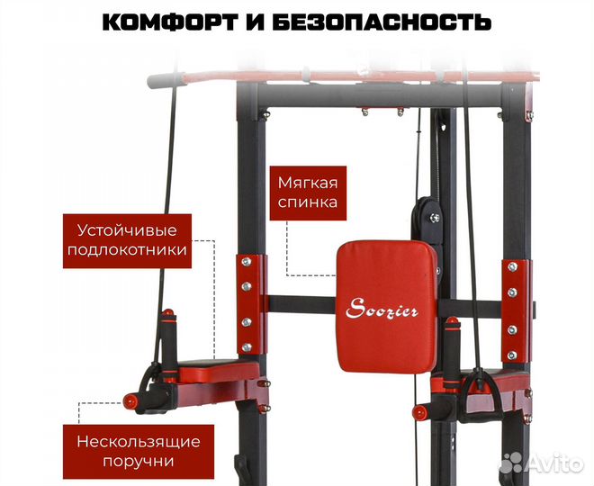 Турник-брусья, тяга сверху DFC homegym homcom