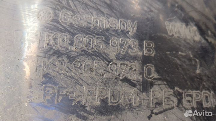 Защита арок (подкрылок) левая передняя Volkswagen Golf Plus, 2005