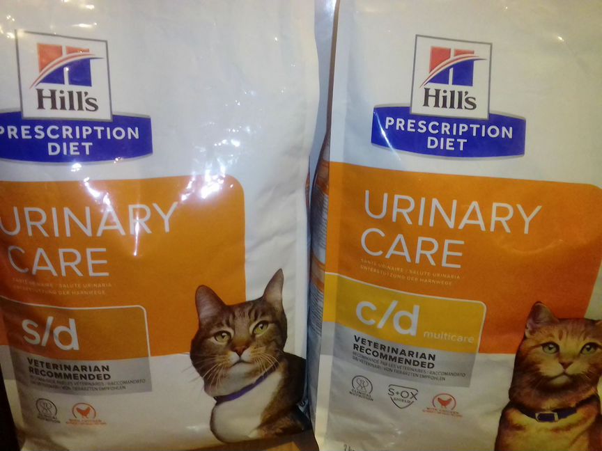 Корм Hill's urinary care c/d и s/d для кошек 1,5