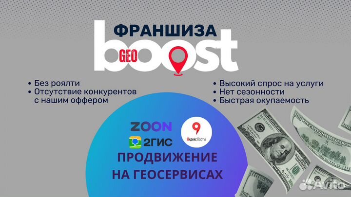 Франшиза GeoBoost продвижение на геосервисах