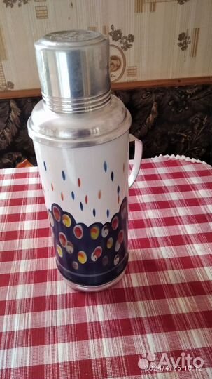 Термос СССР с помпой, термос китай. 500
