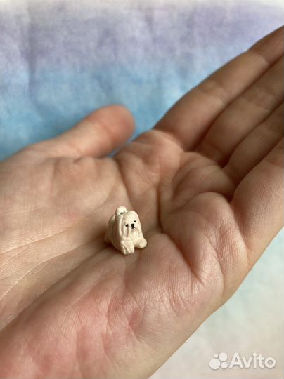 Миниатюрные фигурки собак (Мальтийская болонка)