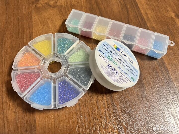 Бисер, контейнеры, леска