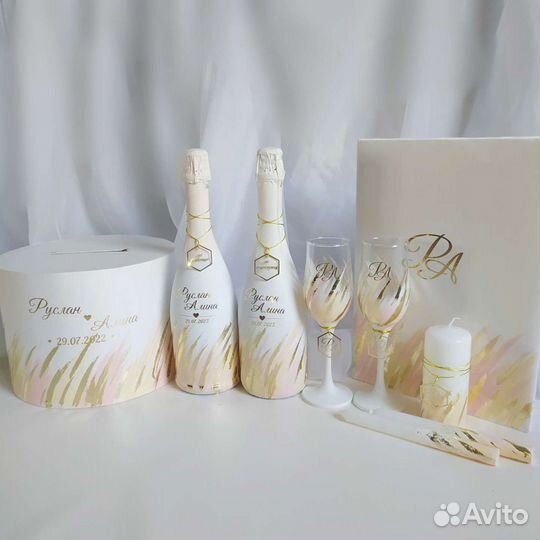 Свадебная коробка, бокалы