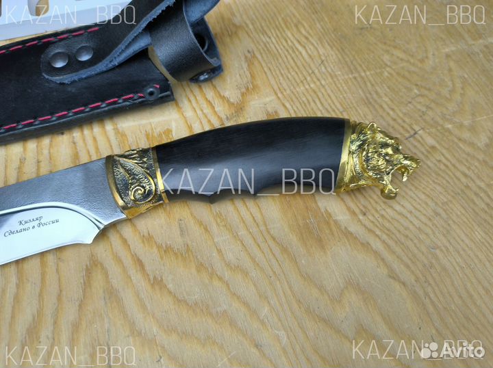 Кизлярский нож с головой Волка (латунь)