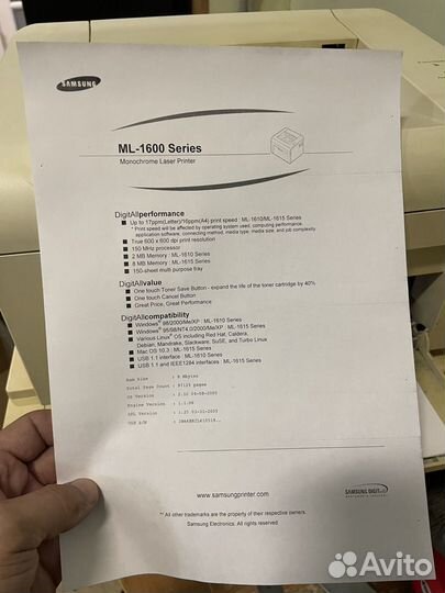 Принтер лазерный Samsung ML-1615