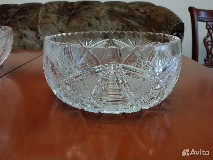 Ваза для фруктов хрустальная СССР Bohemian