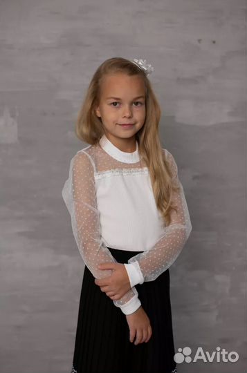 Блузка белая школьная для девочки