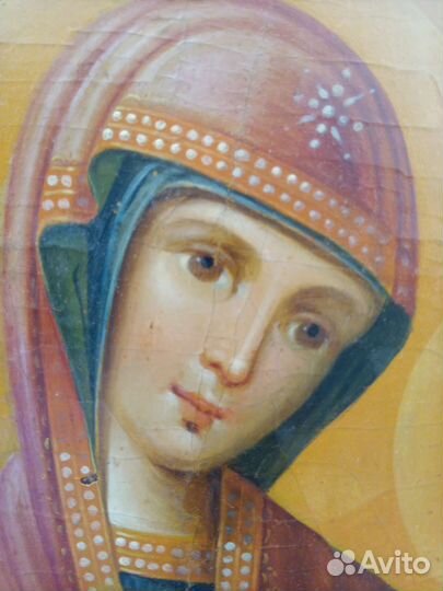 Икона Казанская бм масло 19 век оригинал