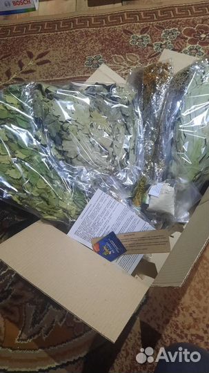 Веники для бани в наборе 7 предметов