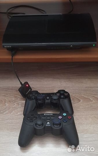 PS3 Super Slim + 2 геймпада + 9 игр + hdmi