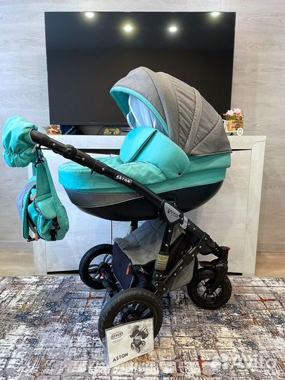 Коляска Verdi Aston 3 в 1 мятная