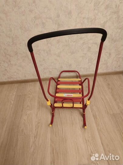 Санки с матрасом и длинной ручкой