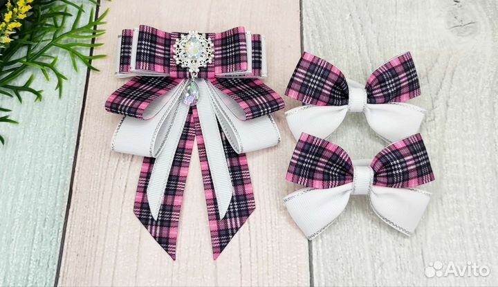 Галстук брошь + 2 бантика
