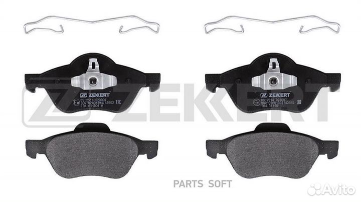 Zekkert BS-2514 Колодки торм. диск. передн. Renault Clio III 06- Megane II 03- Grand Scenic II 06- S