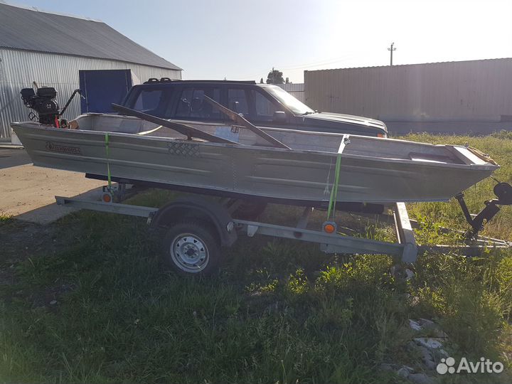 Лодка Казанка-6, мотор болотоход Sea Pro 6.5