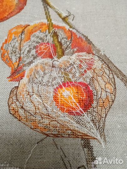 Вышивка крестом физалис